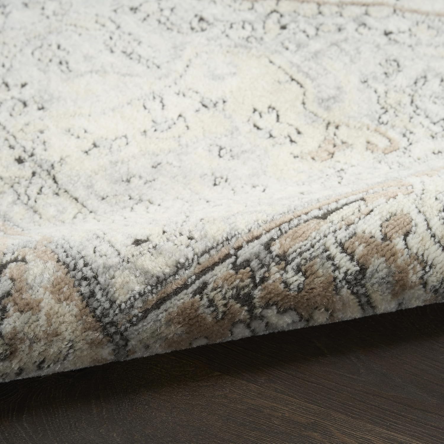 Nourison Home Concerto Ivory Grey Taupe 7'10" x 9'10" Area Rug - Easy Clean, Non Shedding, Bed Room, Living Room, Dining Room, Kitchen (8' x 10')