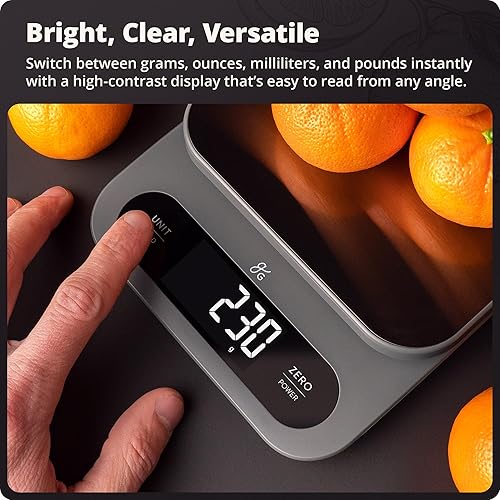 Miniatura 7 de Greater Goods Digital Food Scale for Kitchen & Baking, 10kg/22lb High-Capacity Weight Scale with 1g Precision, Stainless Steel Platform, Hi-Def LCD,