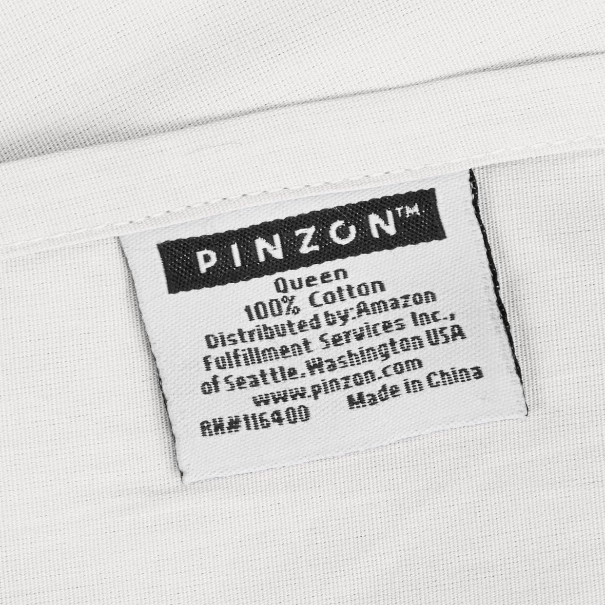 Amazon Brand – Pinzon 300-Thread-Count Percale Sheet Set - Queen, White