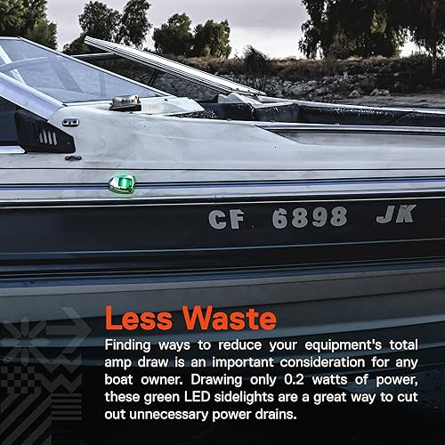 Miniatura 5 de TRUE MODS - Luz de navegación marina LED lateral de estribor verde IP67 impermeable aprobado por USCG resistente a la corrosión 1 milla náutica de