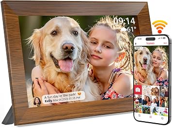Frameo 10.1 Inch WiFi Digital Picture Frame, 1280 X 800 HD Photo Frames, IPS Touch Screen Frames, 32GB Memory, Auto Rotate, Desk or Wall Mounted, Share Videos and Photos Anytime to Lovers and Family