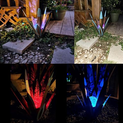 Miniatura 6 de 2 piezas de escultura rústica de tequila planta de agave de metal decoración del hogar decoración rústica de agave de metal pintada a mano adornos