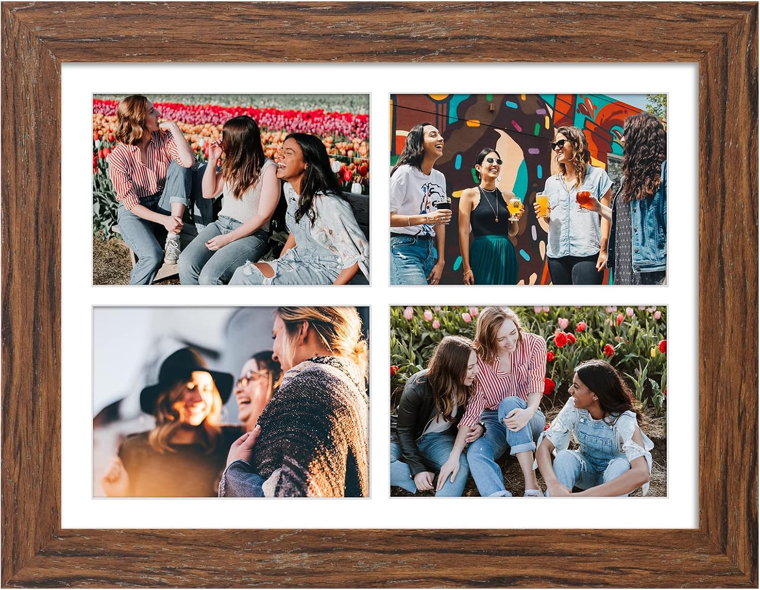 Gaevuian 11x15 Picture Frame Display 4 opening 5x7 Picture Frame Collage,Multi