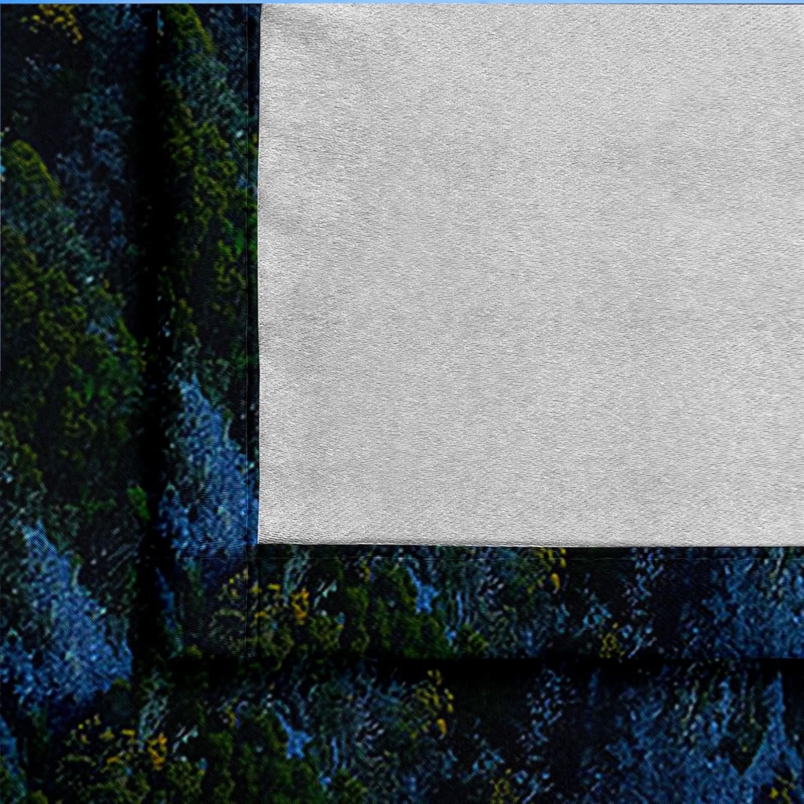 Rideaux Fenetre Occultant, Rideau Chambre Adulte Boheme Noir Blanc Gris Ciel, Nuages et Montagnes Polyester Lot de 2 204x214cm