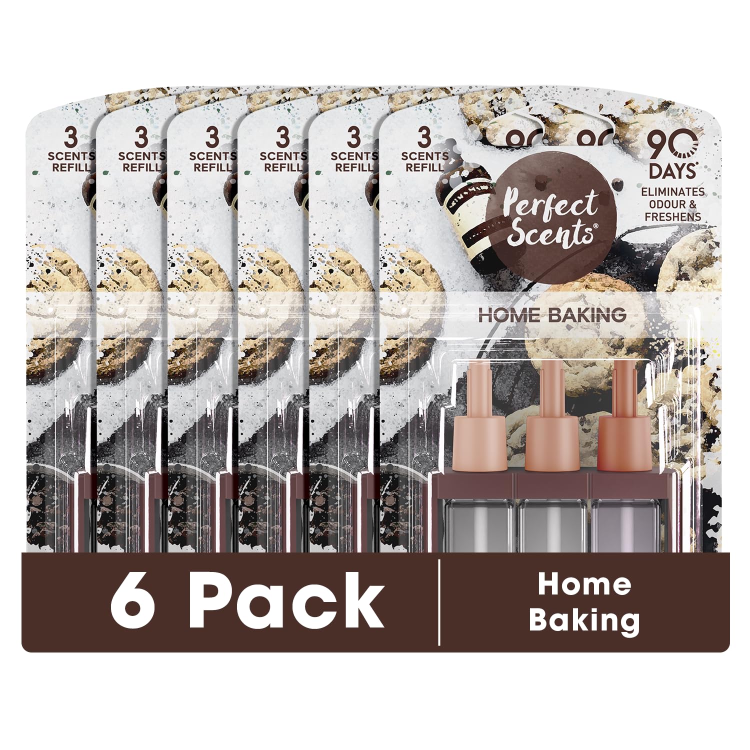 Perfect Scents 3 Scents Air Freshener Refill 6 Pack - Compatible with 3volution Home Baking 20ml
