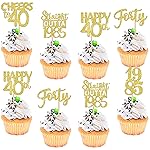 30PCS Straight Outta 1985 Cupcake Toppers Gold Glitter Forty Happy 40th Birthday Cupcake Picks Cheers to 40 Years Cake Decorations for 40th Birthday Anniversary Party Decoration Supplies