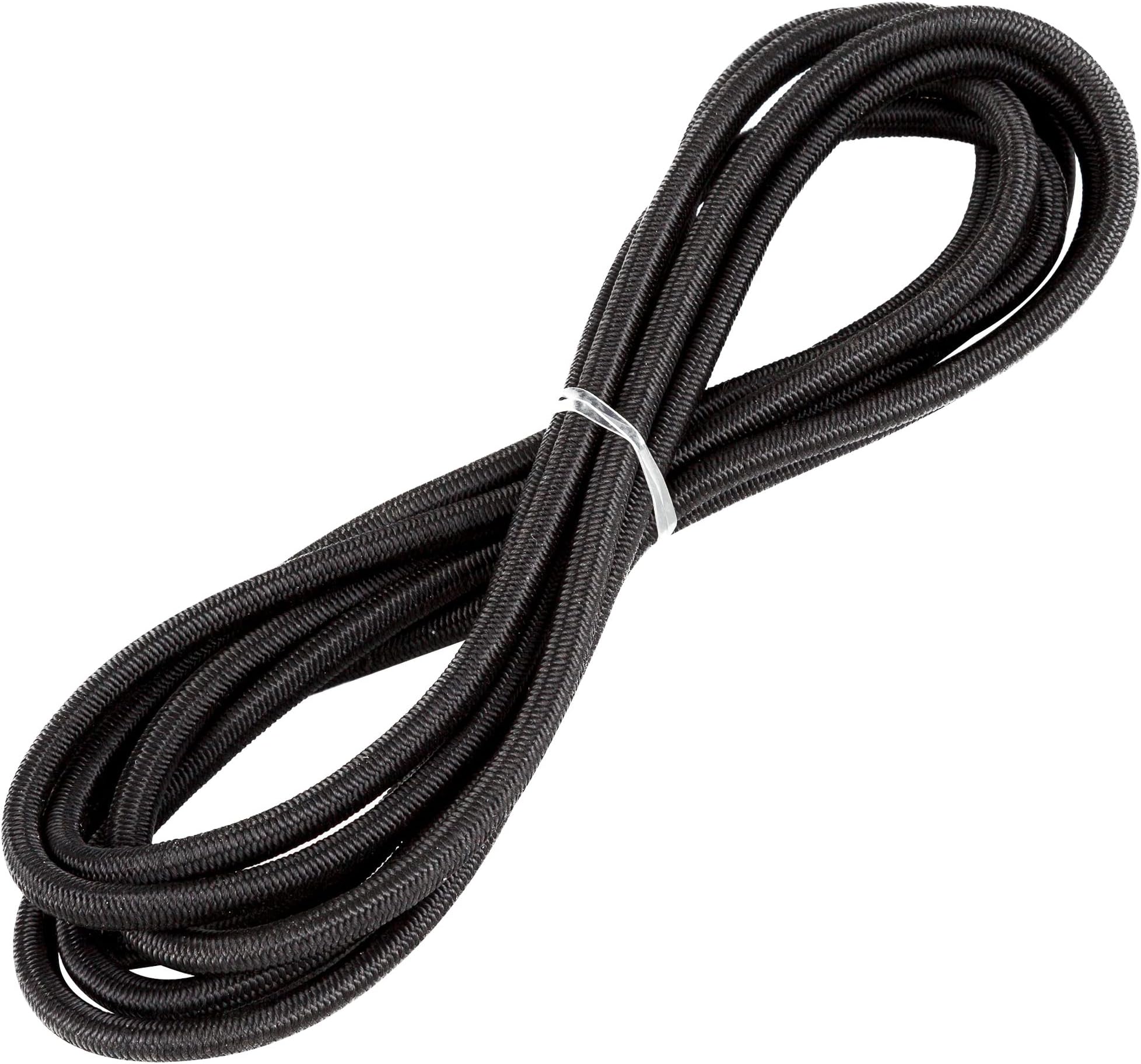 CARTMAN 1/4“ Marine Grade Elastic Cord Crafting Stretch String, 25ft, for Camping, Kayak Deck, Crafting Black Color