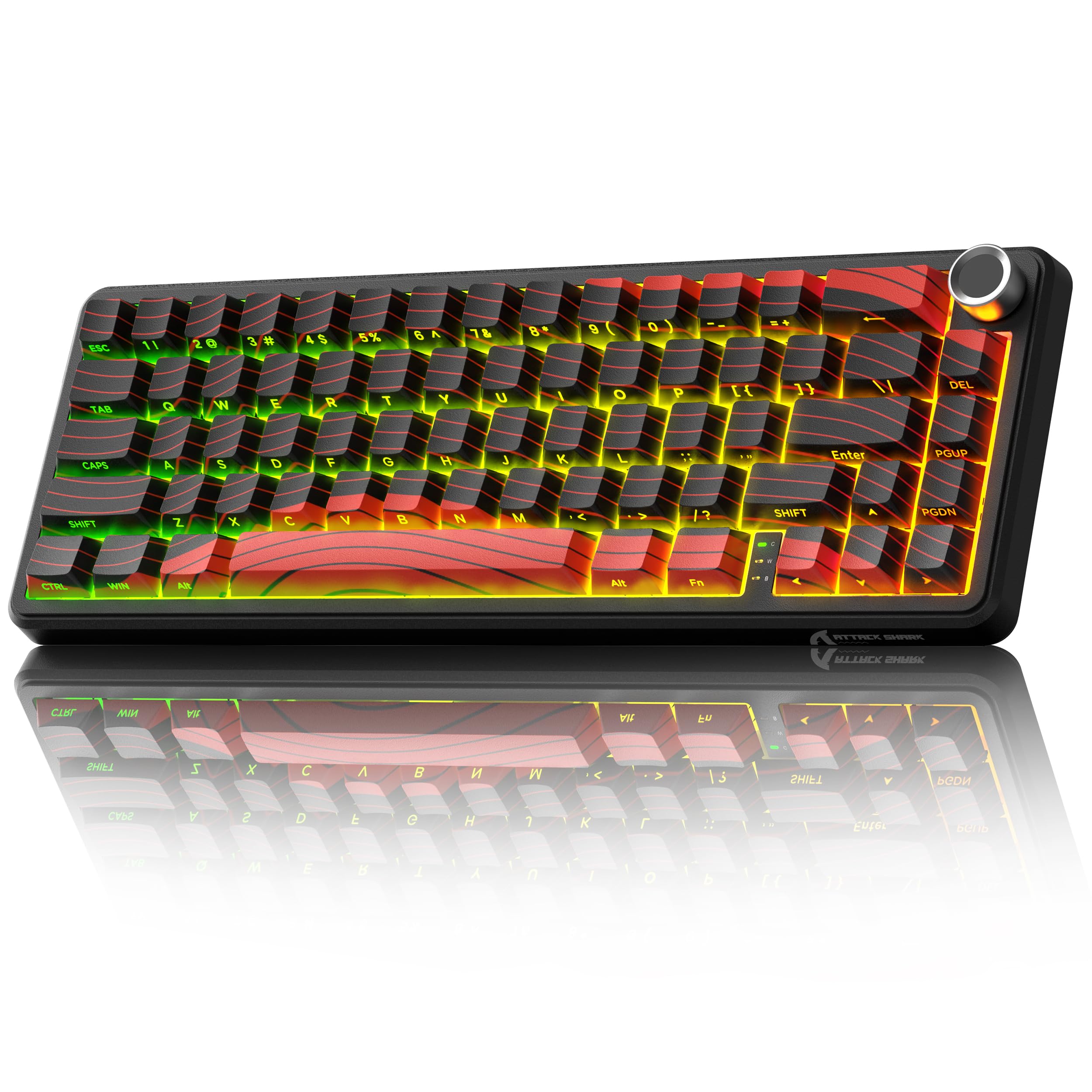 ATTACK SHARK X65PRO HE Tastiera Rapid Trigger 8000Hz, Tastiera Gaming Wireless RGB 60% con Precisione RT di 0,01mm, Switch Magnetici, Attuazione Regolabile, Snap Tap, per PC/Mac, Rosso