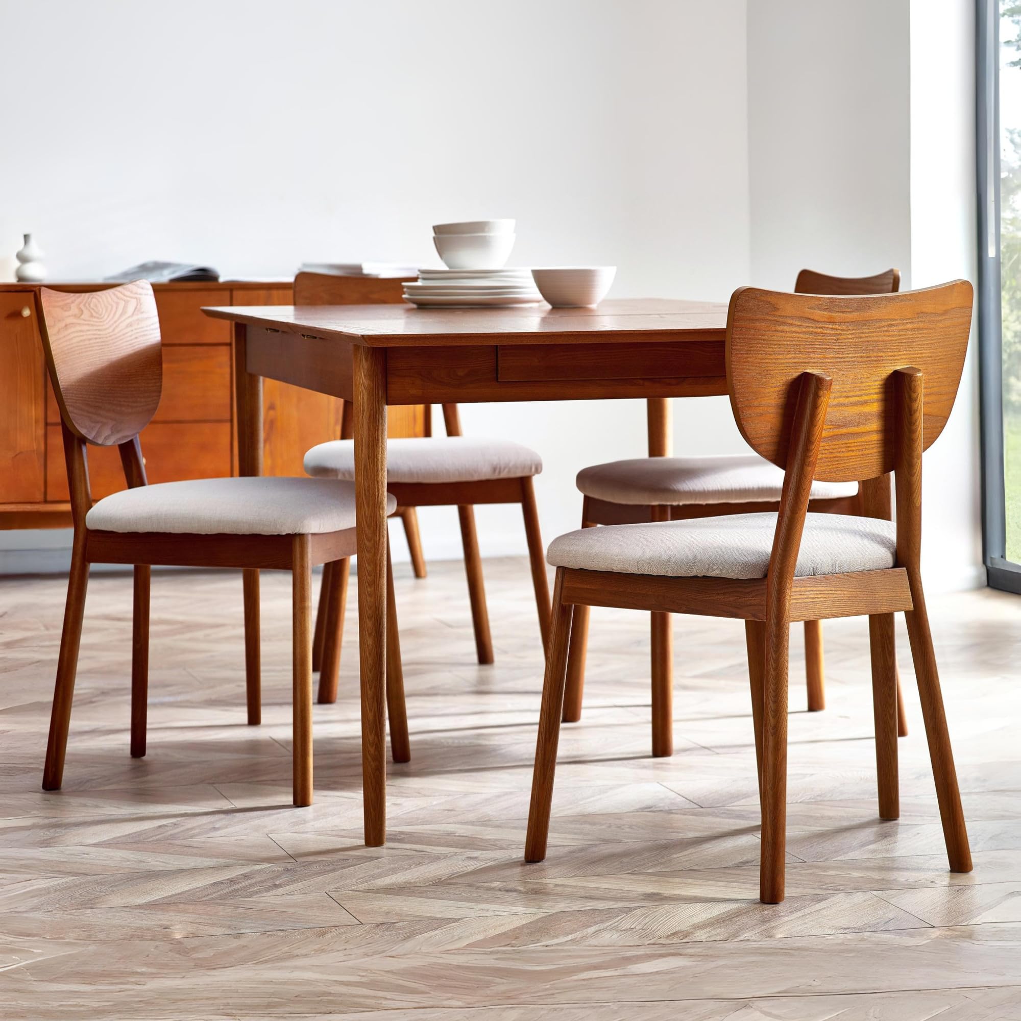 Julian Bowen - Dining Chair - Set of 2 - Cherry Ash Wood
