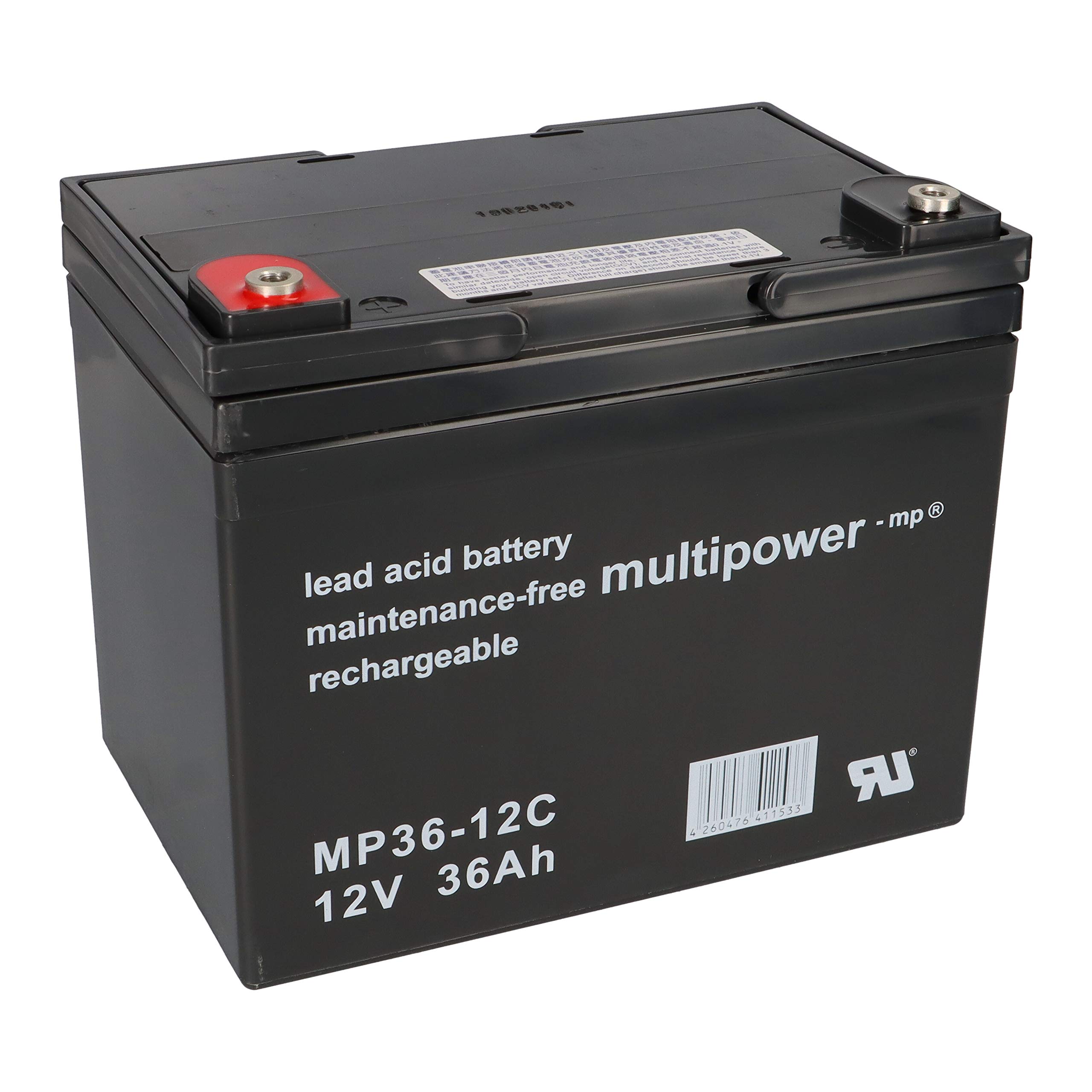 Akkuman.de - Batería de repuesto para MOBILIS M33/M36 2X Multipower (12 V - 36 Ah, ciclo fijo)