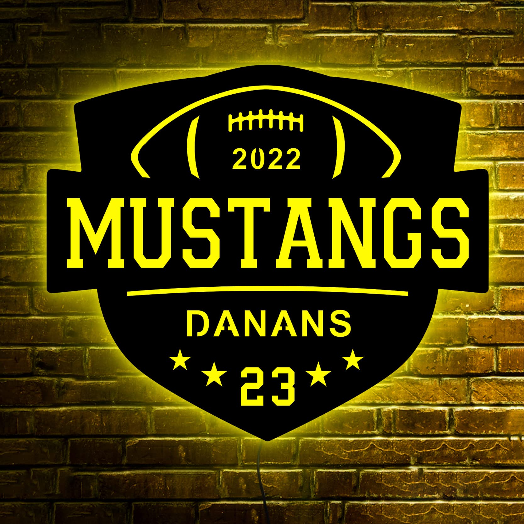 Personalized Football Sign, Custom Football Gift, Football Neon Sign, Football Lamp, Football Name Sign, Football LED Sign, Backlit Sign