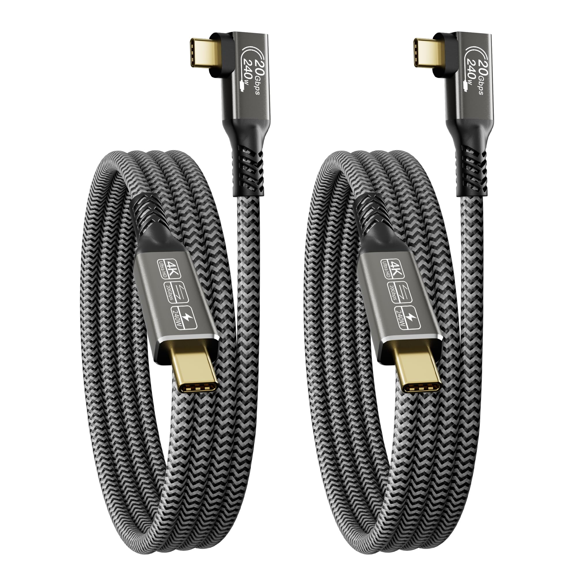 CAKOBLE usb c kabel 2m,[2 Stück] usb 3.2 kabel,20 Gbps usb c datenkabel,PD 3.1 240W Schnellladekabel,4K@144Hz Video usbc auf usbc 2m für Laptop,Monitor,Hub,Dock,M3,SSD,eGPU,Display, usbc kabel 2m