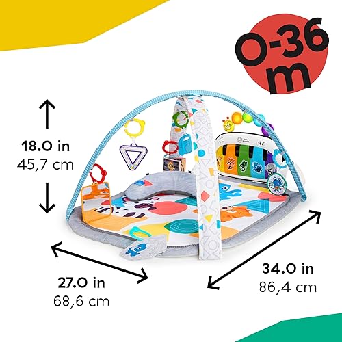 Miniatura 9 de Baby Einstein Alfombrilla de actividad 4 en 1 Kickin Tunes para jugar música y idiomas gimnasio y piano para jugar en el abdomen
