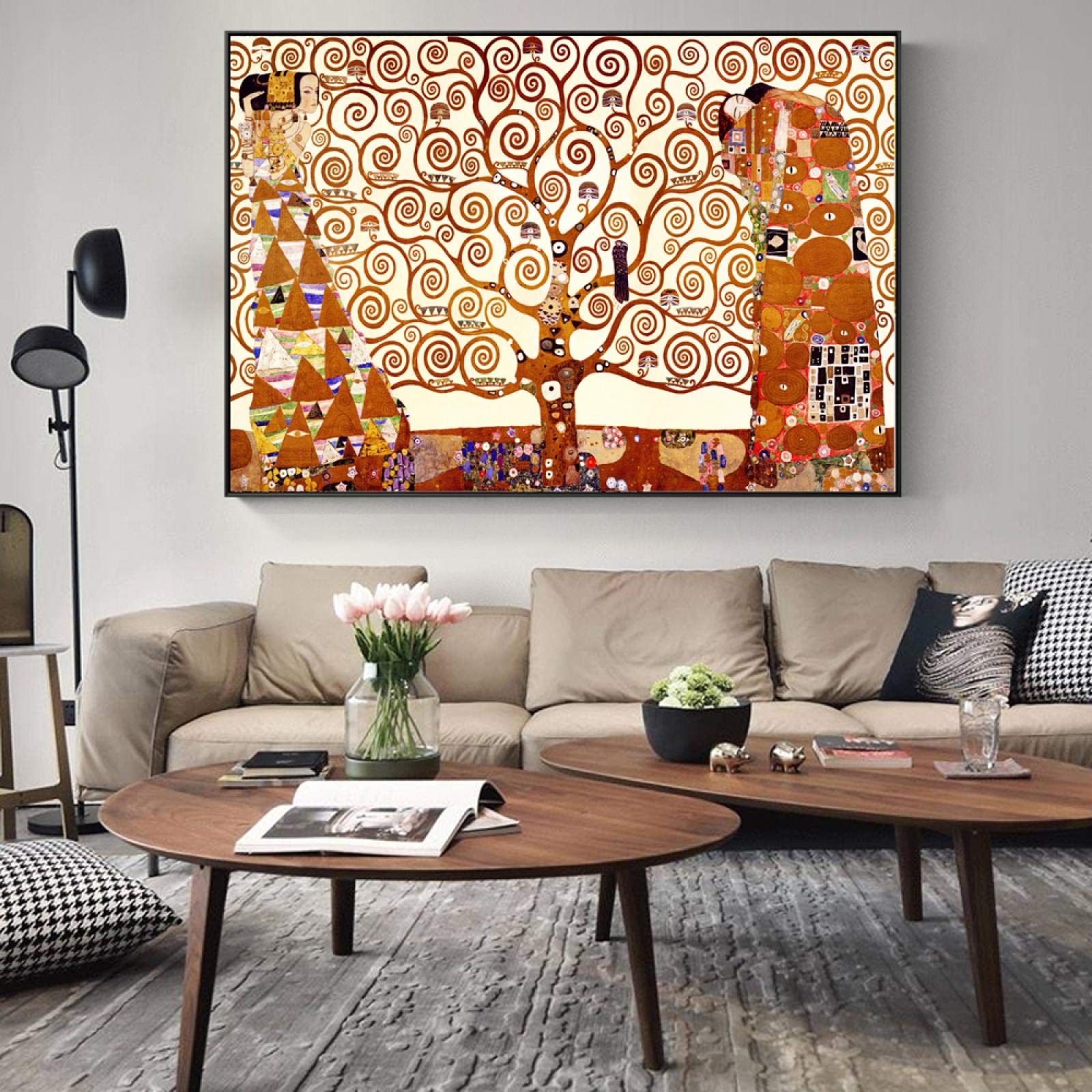 Amazon.co.jp: グスタフクリムト生命の木有名なキャンバス絵画