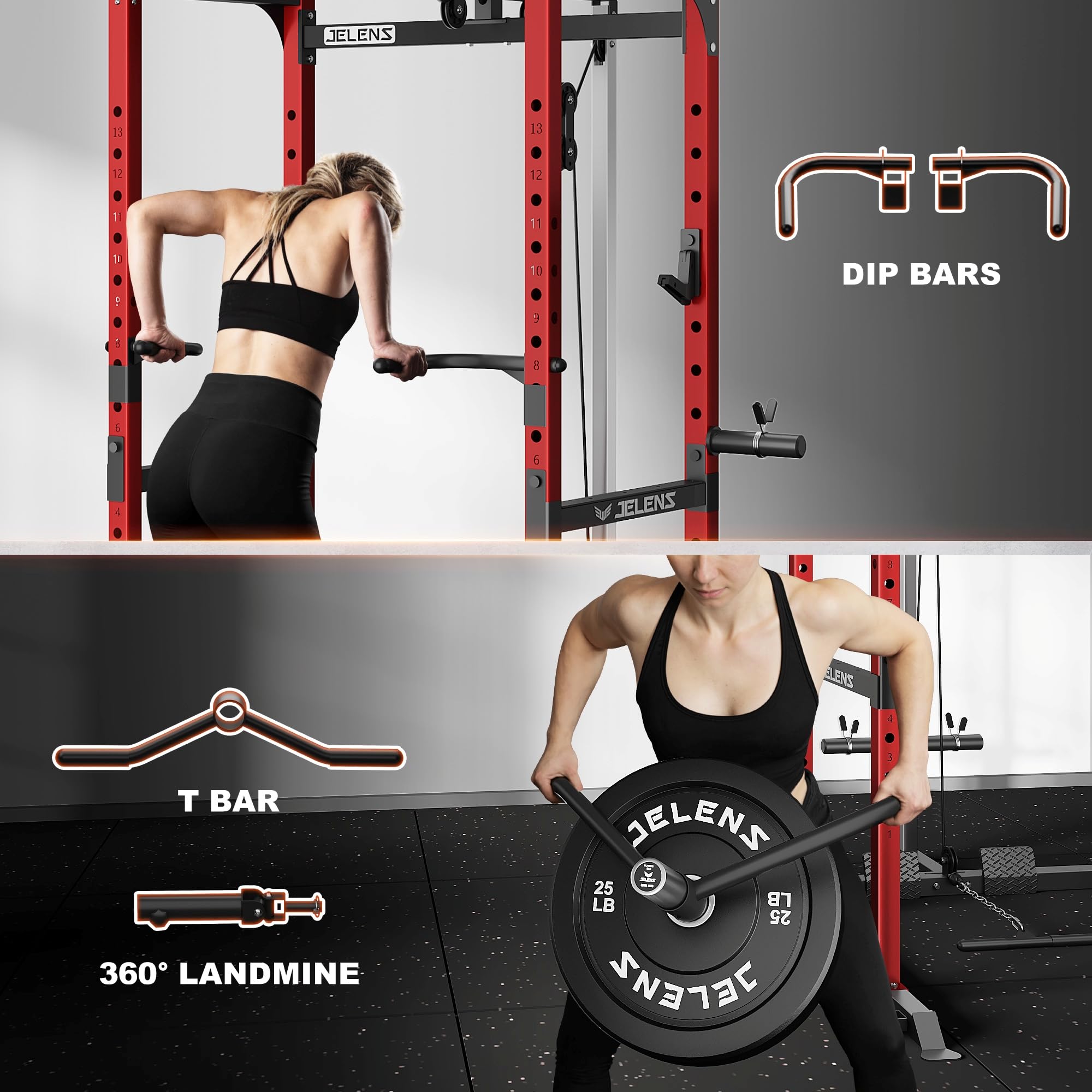 JELENS Power Cage - 2000LBS Home Gym Rack -3