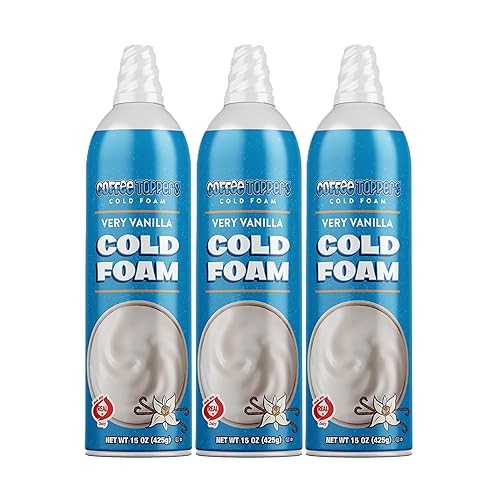 Coffee Toppers Cold Foam Vanilla 15 Ounce (Pack of 3),