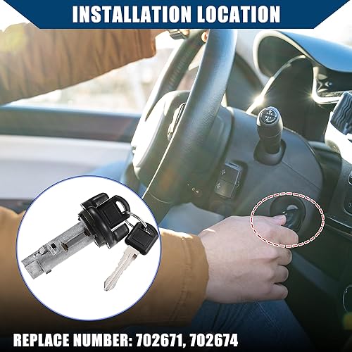 Miniatura 2 de No.12369498 - Juego de núcleos de bloqueo de interruptor de encendido para puerta delantera, con llaves para Chevy CK Pickup 1995-1997 para GMC