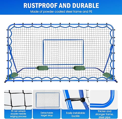 Miniatura 7 de Soccer Rebounder Net, Quick-Switch Angle Soccer Training for Control, Passing Practice, Easy Setup Soccer Goal Rebounder Gifts Aids & Equipment for