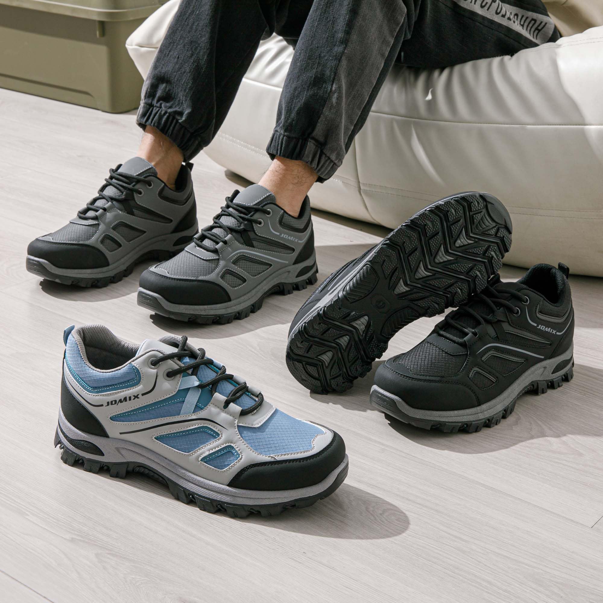 JOMIX Scarpe Trekking Uomo Outdoor Sneakers Sportive Casual Scarpe da Montagna Leggere Antiscivolo per Campeggio Esterno MOS255039