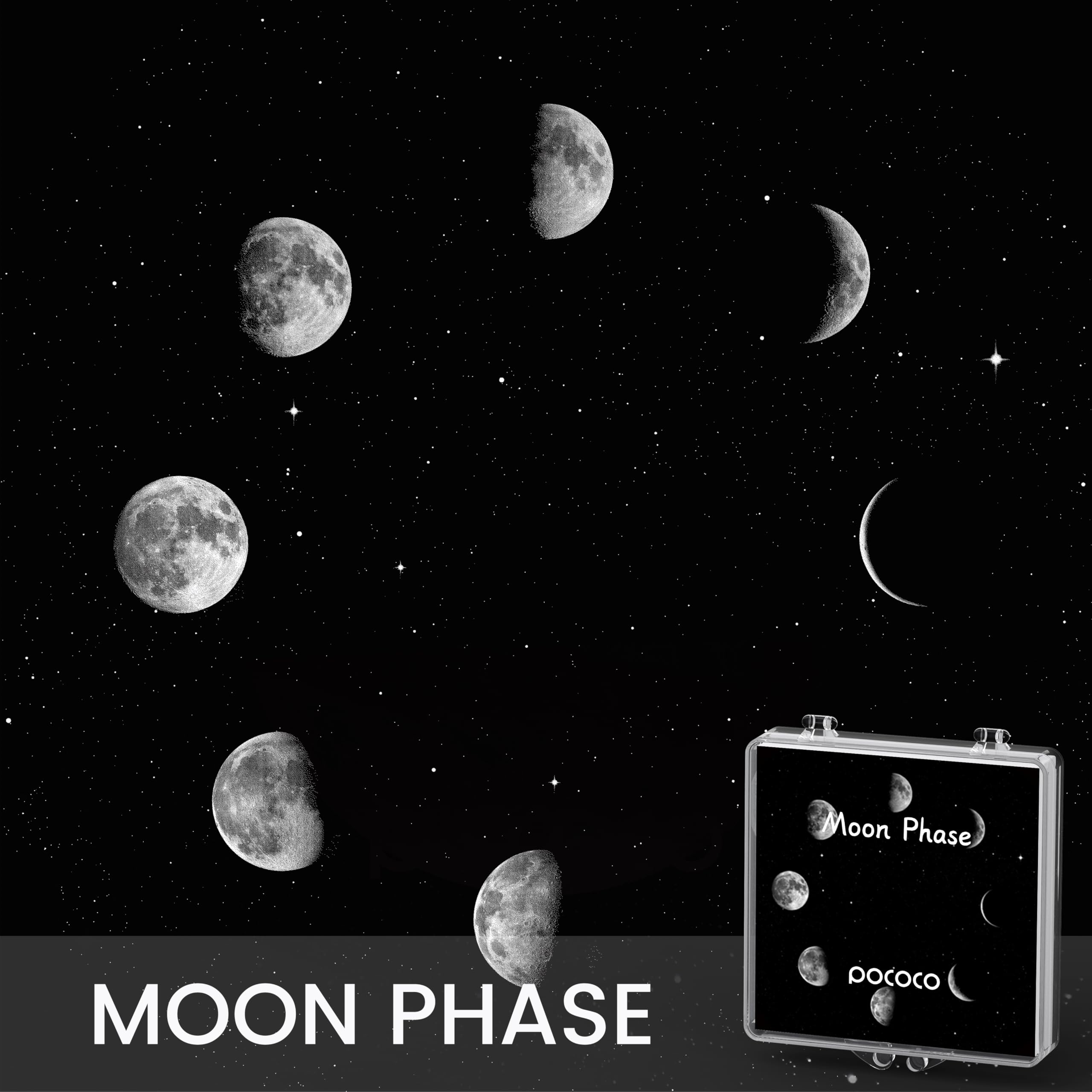 Disques Réalistes Moon - Disques pour Le Projecteur d'Étoiles POCOCO Galaxy Lite Home Planetarium, Ultra HD 5k, 3 Pièces (Moon - 3 Disques sans Projecteur)