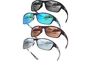 tskestvy Polarized Sports Sunglasses (4 Pairs) for Men and Women - Running, Biking, Cycling, Fishing