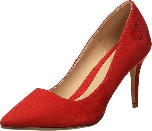 closed toe heels red