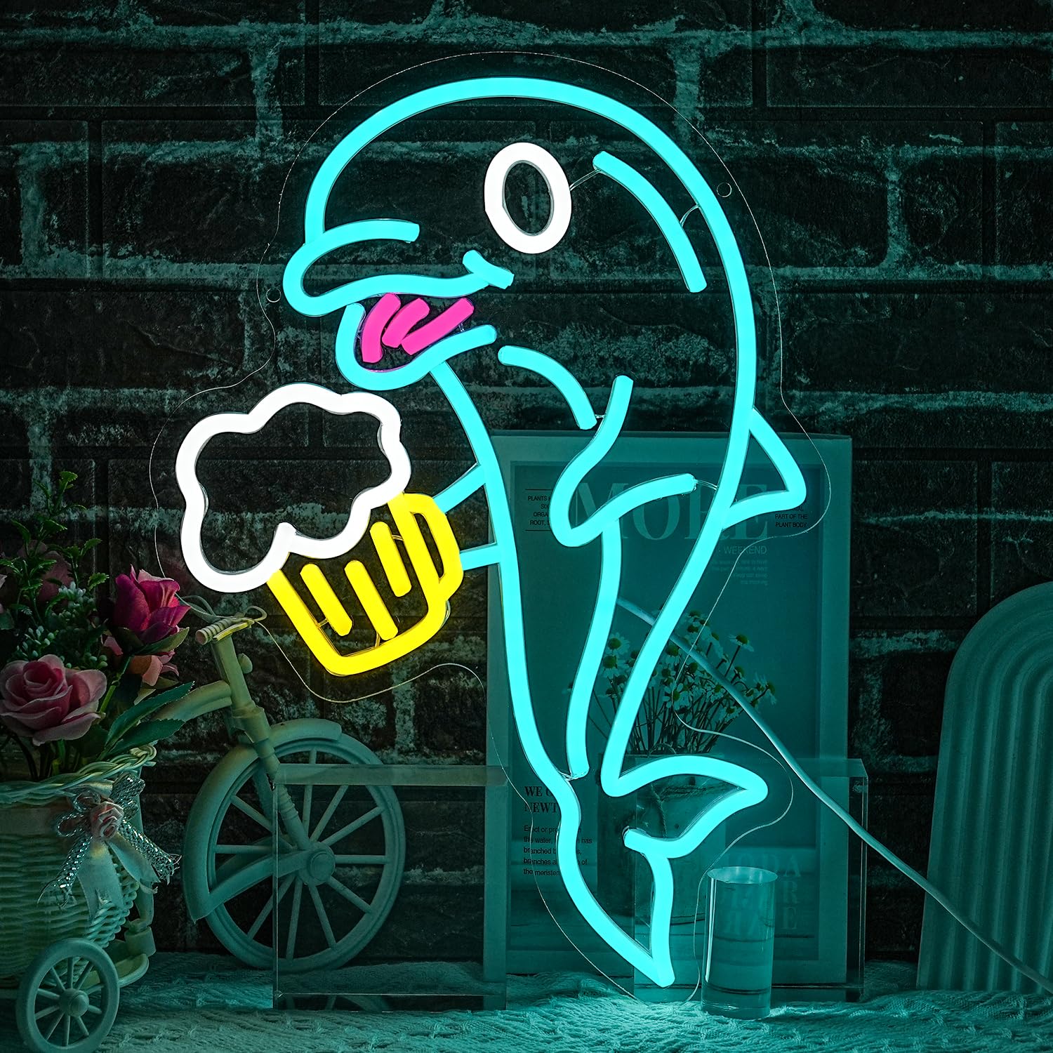 Panneau néon à DEL pour décoration murale, alimentation USB, pour bar, chambre, cave, entreprise, salle de jeux