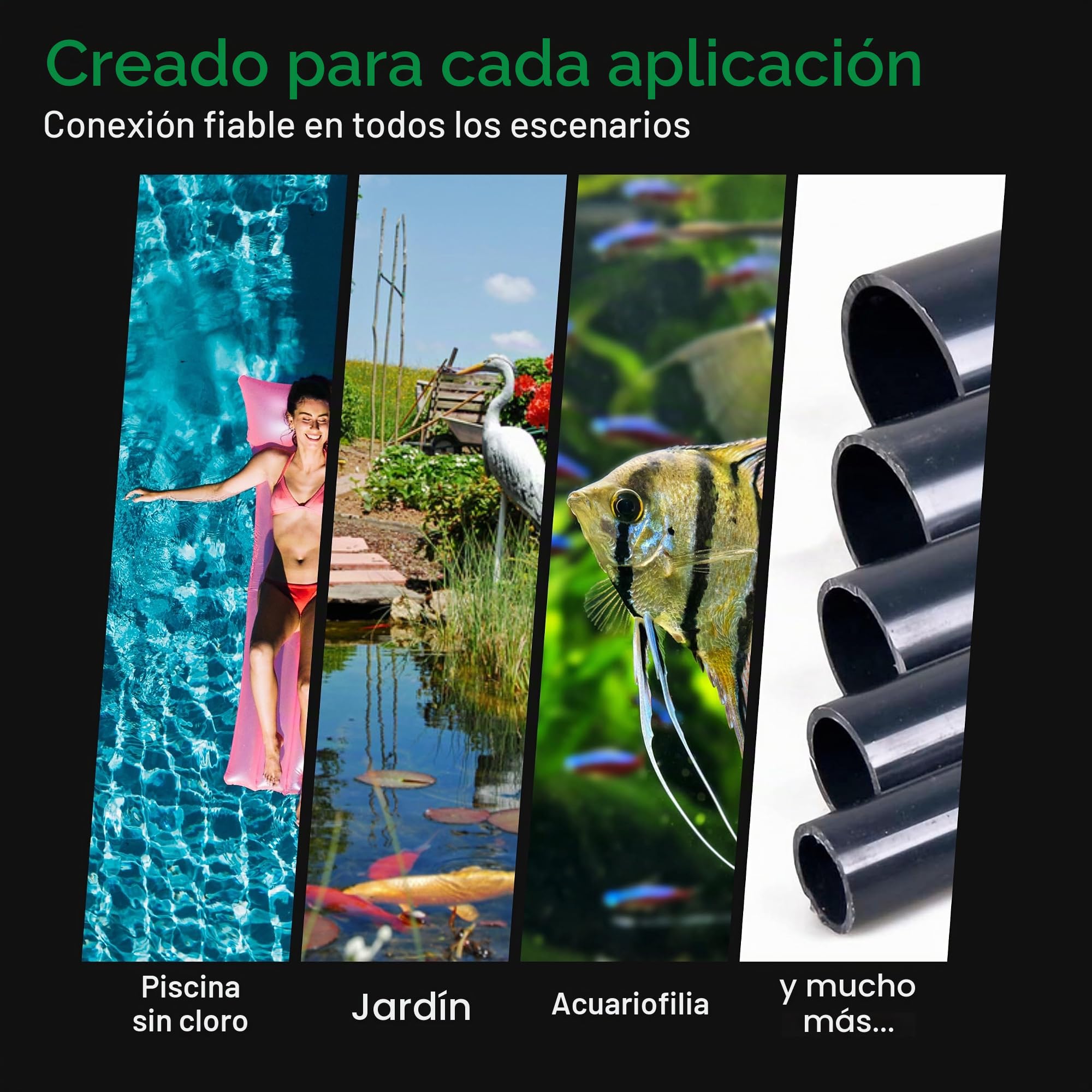 Wagner Green Adhesivo subacuático para piscina, acuario y estanque MS pegamento de polímero, negro, 310 ml, en cartucho DIN, reparación especial, sellador, adhesivo estanque, sellado láminas PVC EPDM