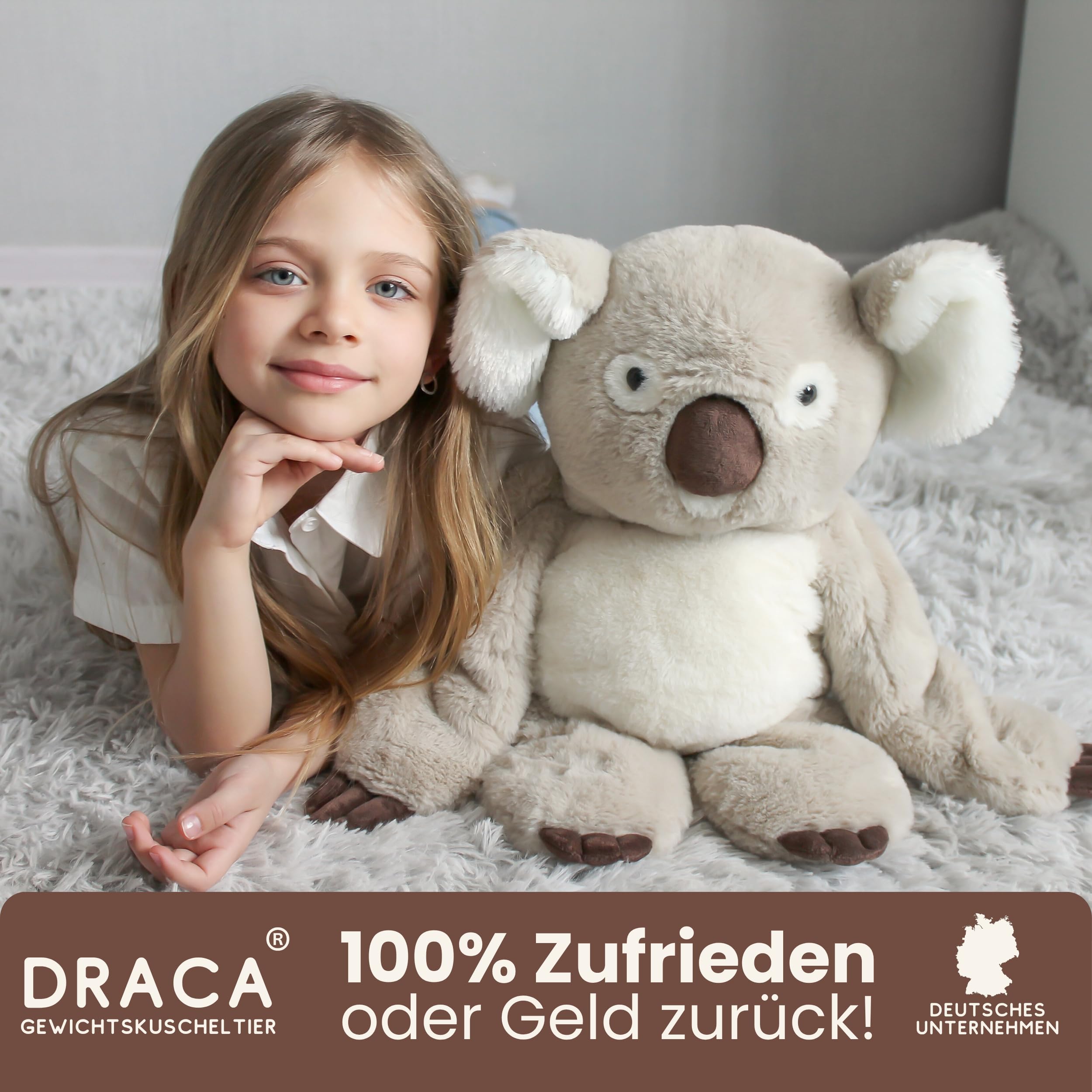 DRACA Weighted Stuffed Animal przytulanka ciężarowa 2,3 kg | Zwierzęta ciężarowe dla dzieci Anxiety Toy Weighted Plush | waga przytulanka | przytulanka dla dorosłych i dzieci | koala przytulanka