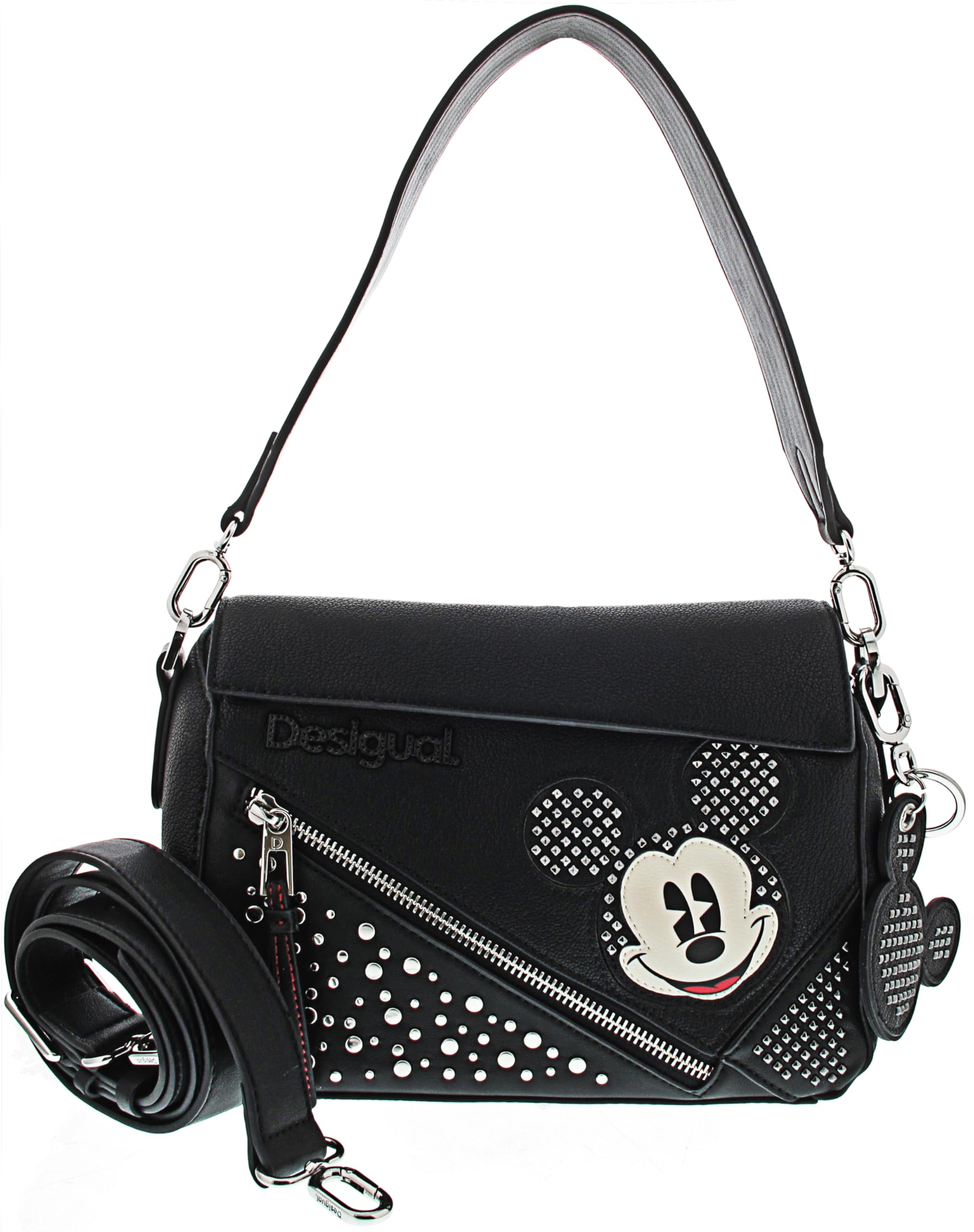 Desigual Women's Accessories - Bolsa de mano de poliuretano, color negro, Negro