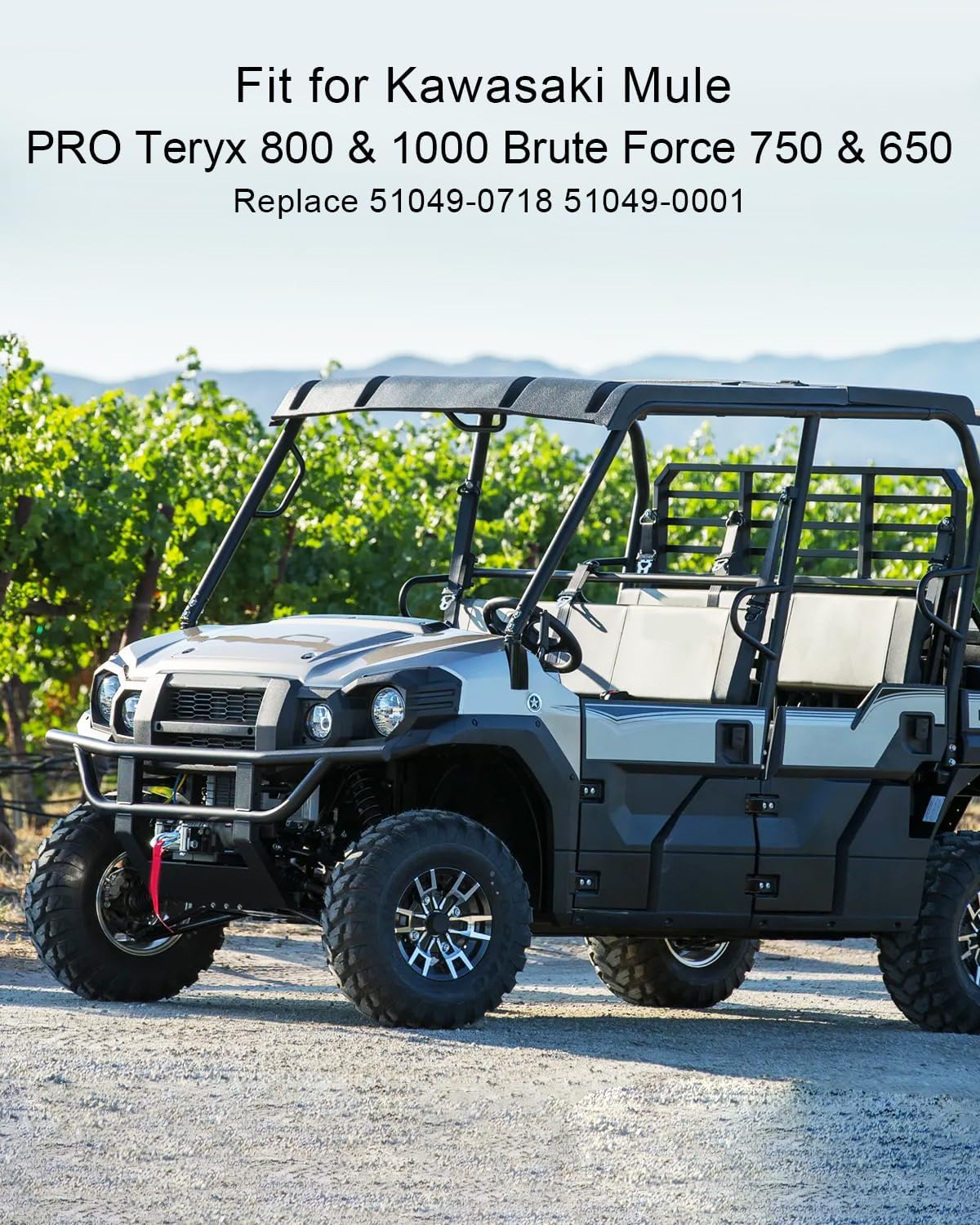 Fuel Gas Cap Fit for Kawasaki Mule Pro Teryx 800 & 1000 Brute Force 750 & 650 Replace 51049-0718 51049-0001
