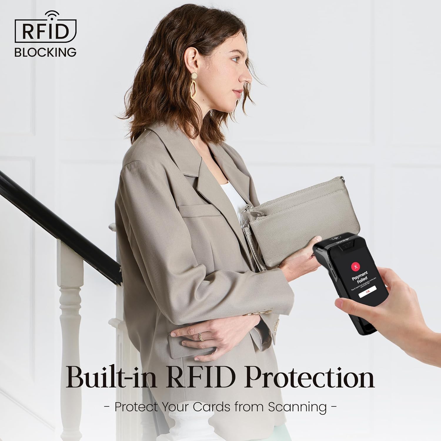 befen Genuine Leather Wristlet Clutch Wallet Purses with RFID Blocking, Small Crossbody Bags Shoulder Handbag for Women - Image 3