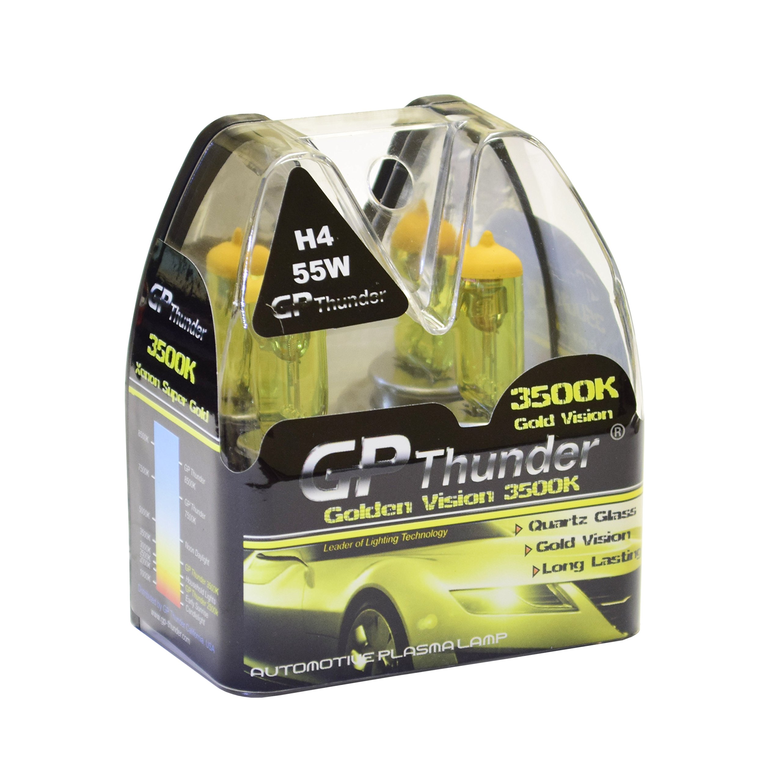 Amazon.com: GP Thunder H4 9003 JDM Hyper Golden Yellow 3500K Light