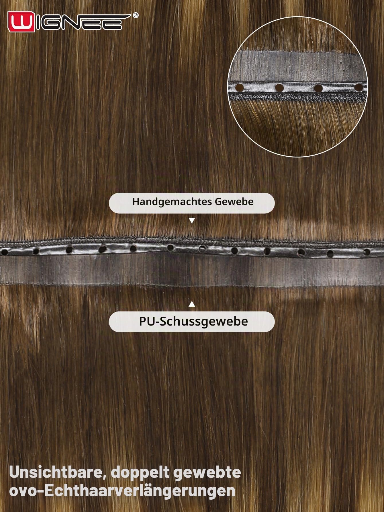 WIGNEE 100% Echthaar Extensions 51 cm (20 Zoll) Double Weft Remy Human Hair mit Micro Beads, 2 Packs 100 g Strähnchen Blond – Wiederverwendbar für Damen, Salon Look Volumen für Alltag & Hochzeit
