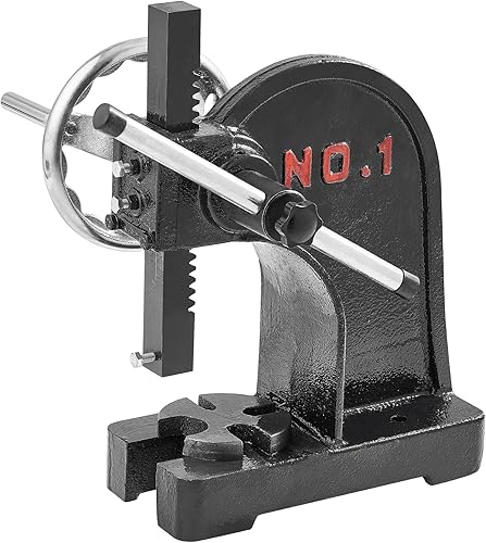 Miniatura 9 de VEVOR Prensa de eje manual de 1 tonelada con volante, altura máxima de 5.9 pulgadas, prensa manual de escritorio de hierro fundido de alta