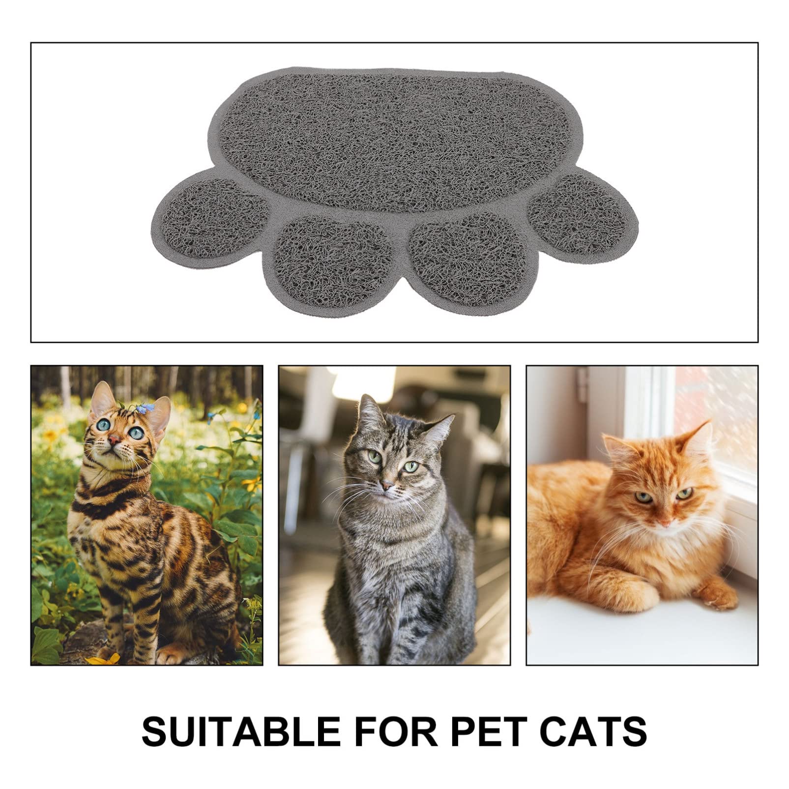 BESPORTBLE 4 Stück rutschfeste Haustiermatte drinnen Möbelschutz vor Katzen katzentoilettenauskleidung katzenklo vorlegematte katzenstreu katze hundefutter pad Essensmatte PVC Grey