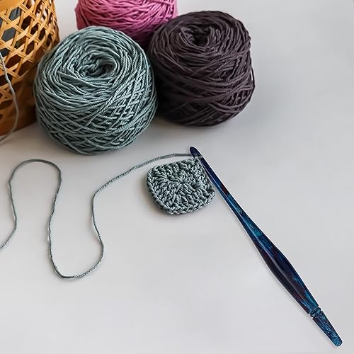 Miniatura 6 de Ommi - Ganchos de ganchillo con mango ergonómico, gancho de ganchillo hecho a mano de 7 pulgadas, aguja de tejer, tejido de hilo para manualidades,