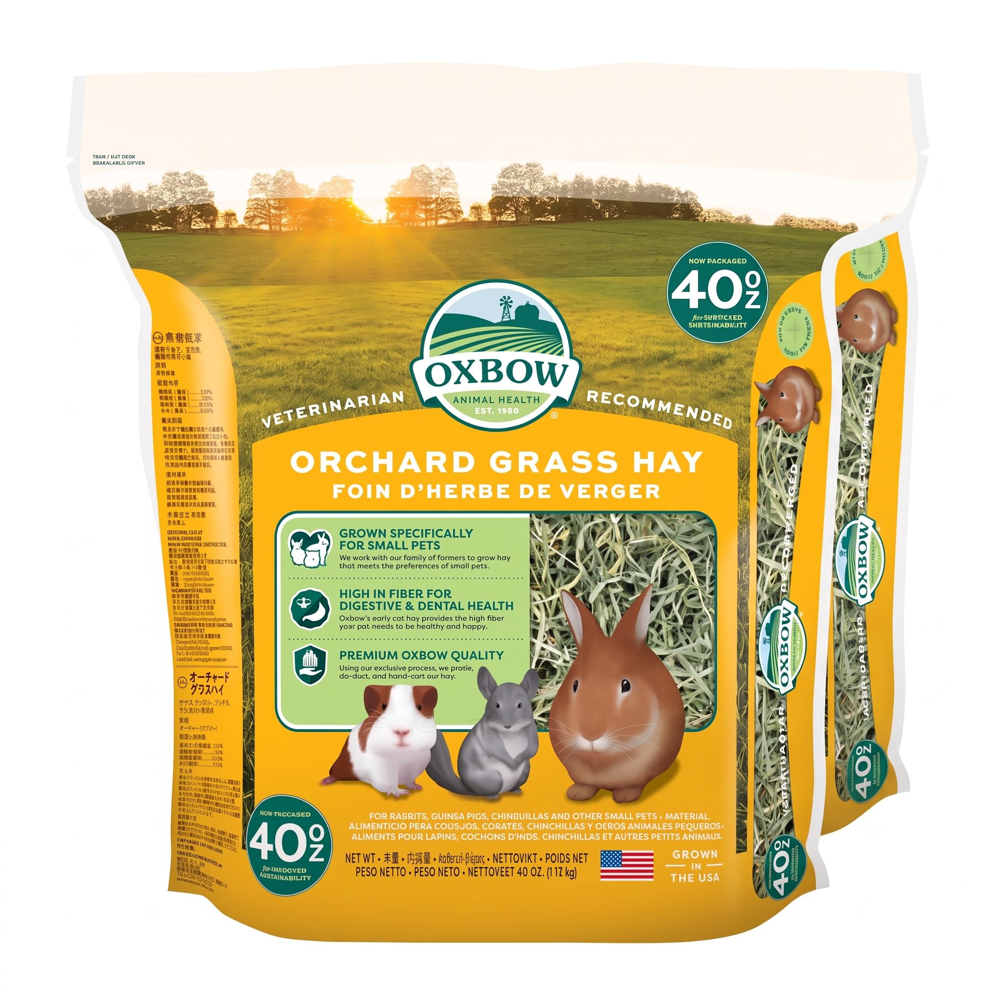 Petlife Oxbow Knaulgras-Heu für Kleintiere, 1,13 kg (Packung mit 2)