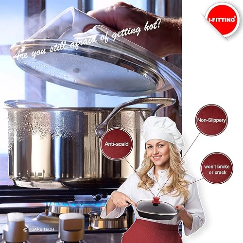 Miniatura 5 de Pomo universal de repuesto para tapas de cacerola, de silicona resistente al calor, sin BPA, apto para lavavajillas, se adapta a sartenes y