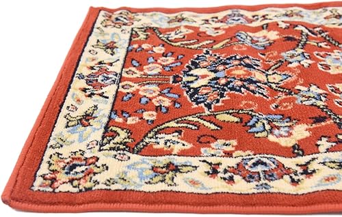 Miniatura 9 de Unique Loom Kashan Collection - Alfombra tradicional con diseño floral, color negro