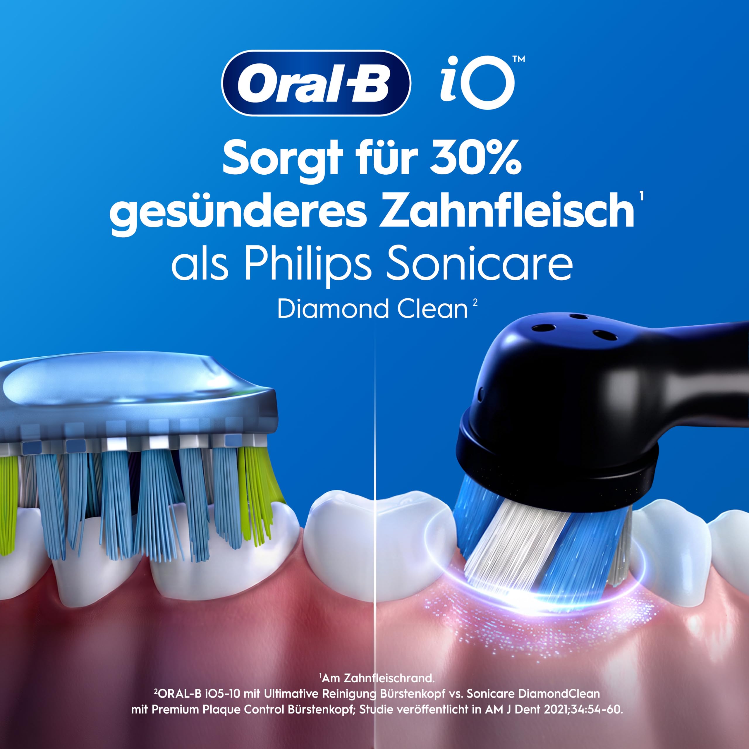 Oral-B iO Series 3 Elektrische Zahnbürste, Schwarz | Inkl. 1 Aufsteckbürste, GUT GETESTET von STIFTUNG WARENTEST, Electric Toothbrush mit 3 Putzmodi für Zahnpflege