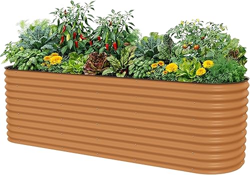 Miniatura 10 de Vego garden Jardinera elevada redonda de 32 pulgadas de alto y 42 pulgadas para jardín, para verduras, flores, patio, gris moderno