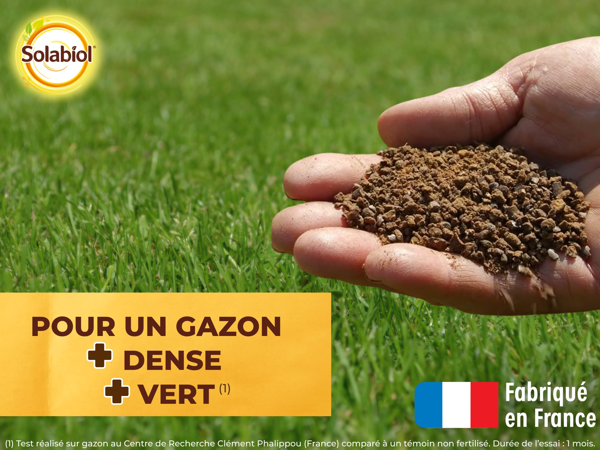 SOLABIOL Engrais Gazon Longue Durée - Sac 10 Kg - Jusqu'à 330m² - Améliore la tolérance à la sécheresse - Résiste au piétinement - Gazon Plus Dense & Plus Vert SOGAZY10BP