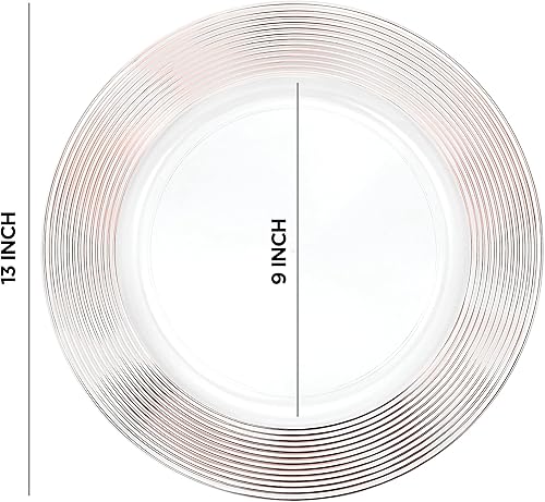 Miniatura 2 de Platos de carga de oro rosa de 13 pulgadas (juego de 6) platos de servicio de cena para fiestas, bodas, Acción de Gracias, celebraciones de
