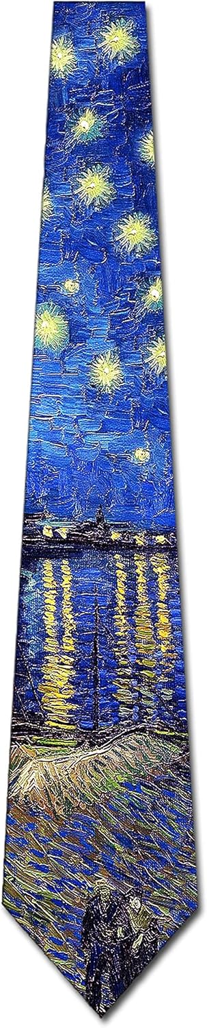 Three Rooker Art Ties Men's Van Gogh Rhone Painting Necktie