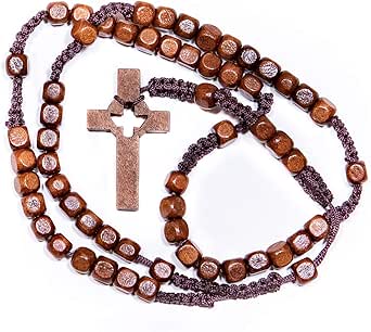 Rosaries For Men Mens Dark Wood Corded Rosary Beads Cord Rosaries