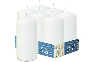 HYOOLA Premium 3x6 White Pillar Candles
