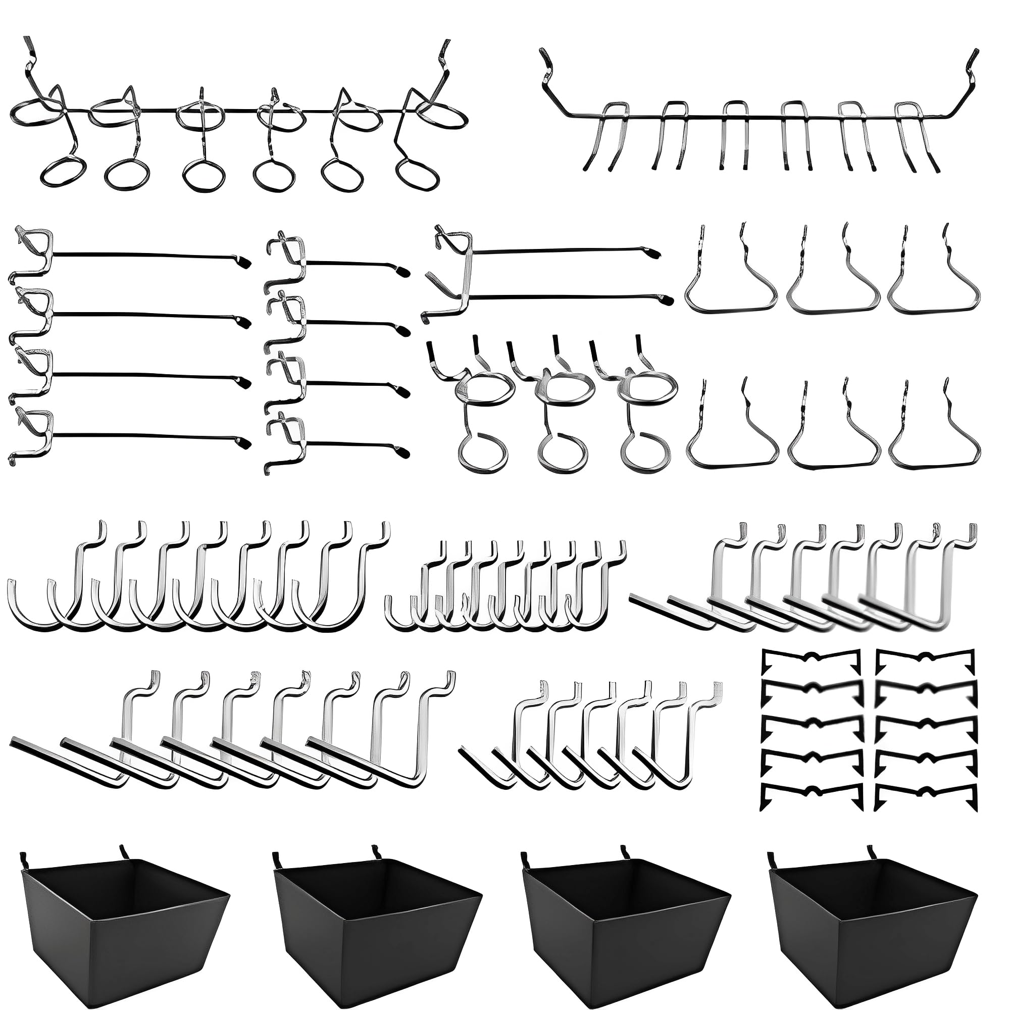 80PCS Set Di Gancio a Chiodo, Accessori Per Gancio a Foro, Accessori Per Gancio a Chiodo Con Gancio In Metallo, Set Di Gancio Per Utensili Hardware, Adatto Per Garage Del Supermercato