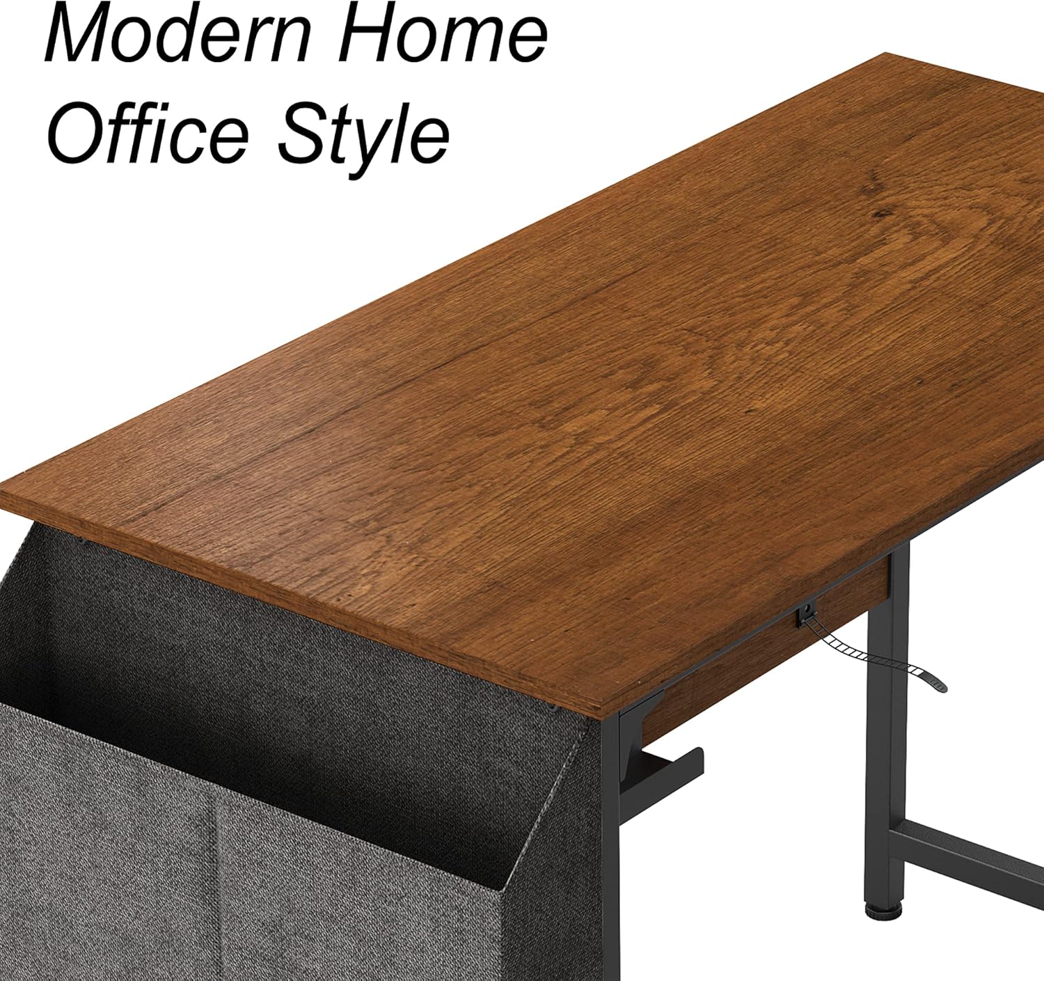 Blасk Frіdау - 80% оƒƒ Computer Office Writing Desk with Storage, 39.5 inch Modern Style Student Study Work Wood Desk for Bedroom Home with Detachable Storage Bag, Iron Hook and Wire Fixing (Rustic Brown)