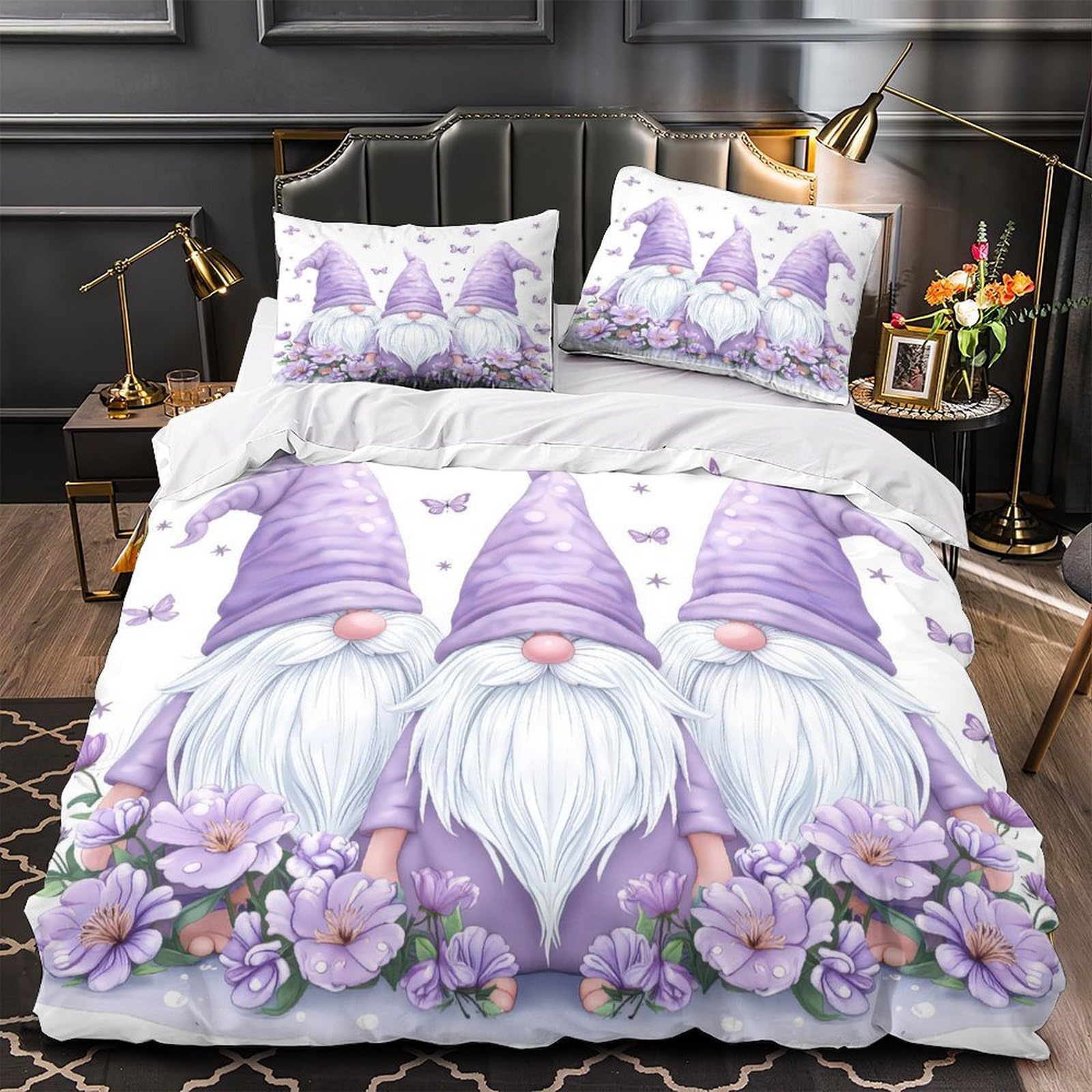 Parure de lit hypoallergénique violette contre les allergies cutanées et respiratoires